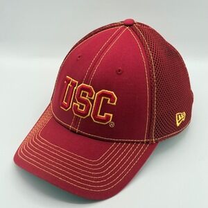 New Era USC Trojans 39THIRTY Stretch Fit Hat Medium Large Cardinal Red Mesh Cap